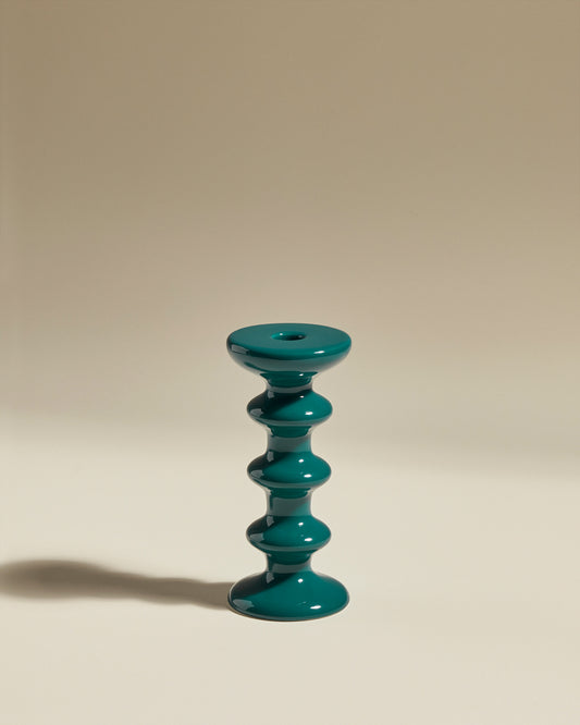 Bougeoir Slave - Bleu Sarah design Maison Sarah Lavoine Bleu Sarah Céramique  20 cm 1